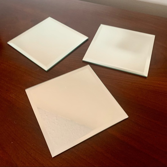 💥2/$10 Set of 3 Mirrored Tealight Holders and 3 Mirror Tiles - Picture 5 of 8